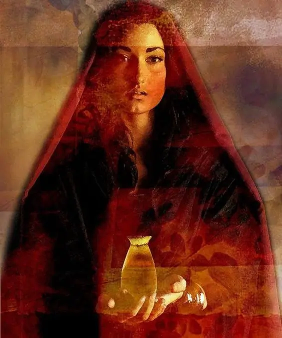 Mary Magdalene with jar of anointing oil