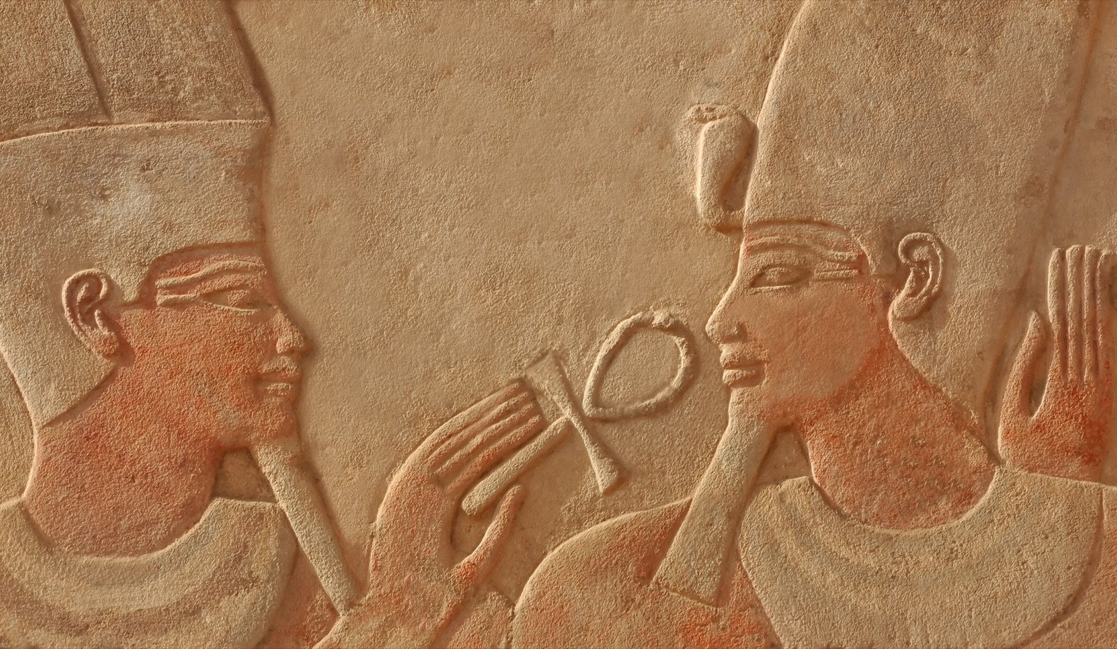 Ancient Egyptian ankh relief carving