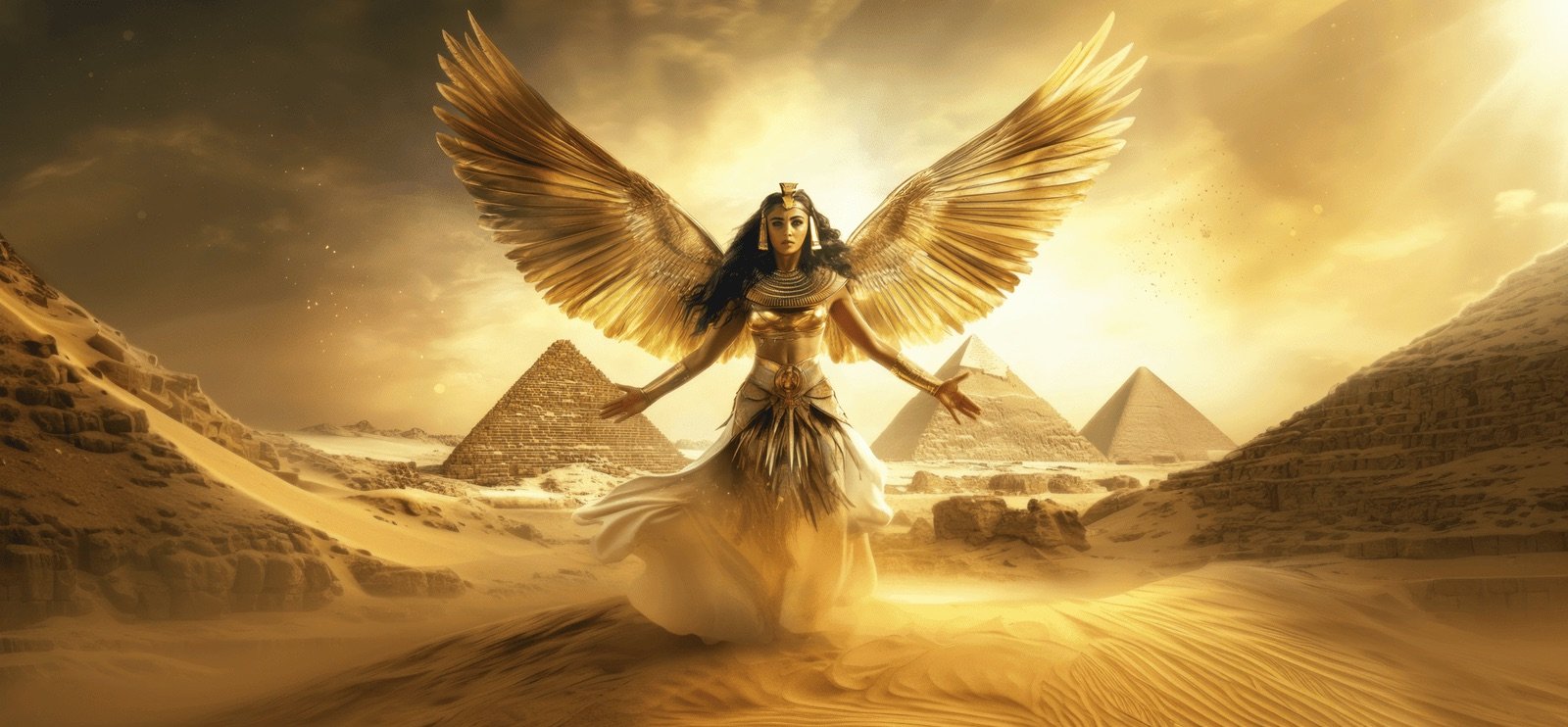 Goddess Isis raising Osiris